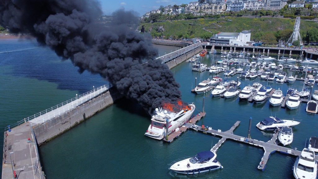 Fire Engulfs Superyacht In British Marina