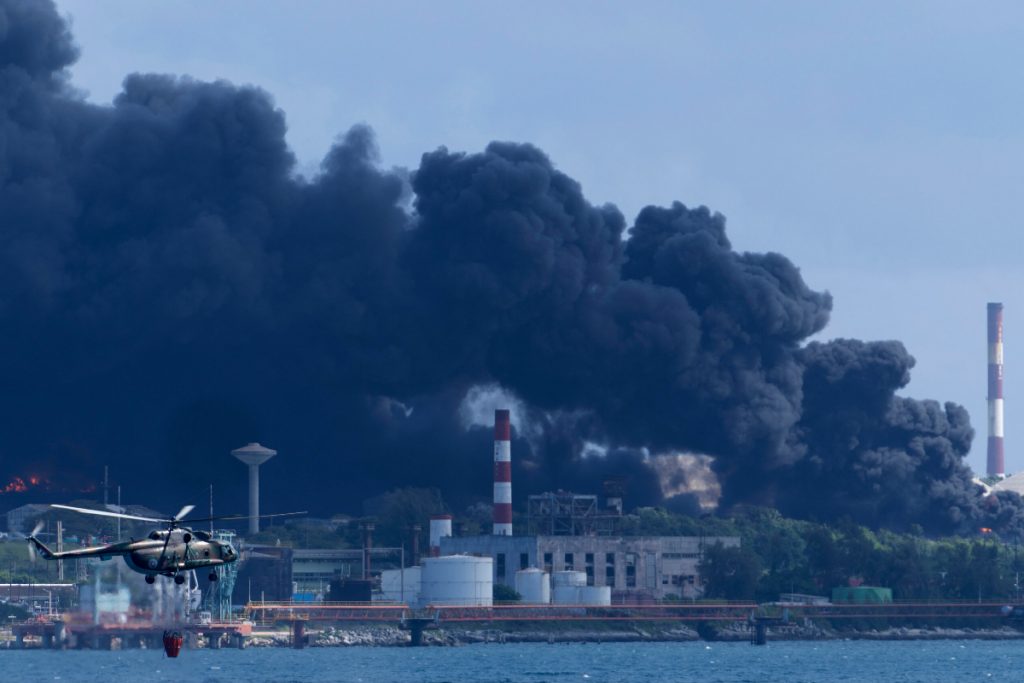 Fire Hits Oil Terminal And Oil Tanker In Venezuela