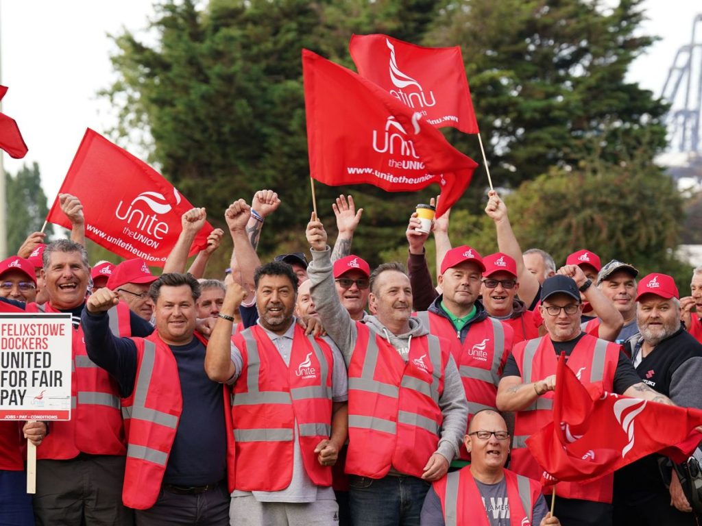 British Port Workers Plan Two-Week Strike From Sept. 19