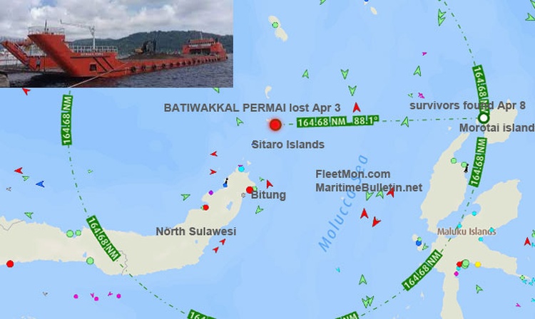 LCT sank, survivors drifted 160 nm in 5 days, Indonesia