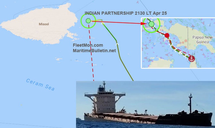 UK-flagged Capesize bulk carrier aground, breached. Company Statement